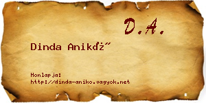 Dinda Anikó névjegykártya